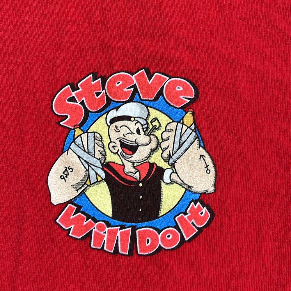 FULL SEND popeye Steve will do it t-shirt red logo
